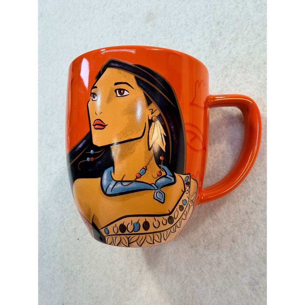 Disney Parks Pocahontas Follow Your Own Path Orange Teal Ceramic Coffee Mug